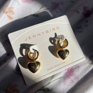 Jenny Bird Gold Heart Hoop Earrings